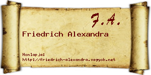 Friedrich Alexandra névjegykártya