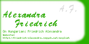 alexandra friedrich business card